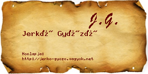 Jerkó Győző névjegykártya